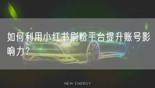 如何利用小红书刷粉平台提升账号影响力？