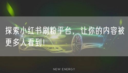 探索小红书刷粉平台，让你的内容被更多人看