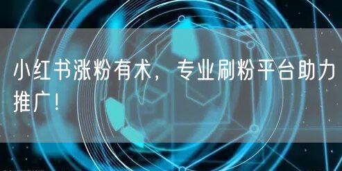 小红书涨粉有术，专业刷粉平台助力推广！