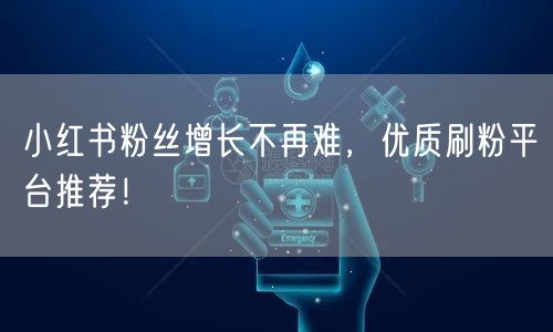 小红书粉丝增长不再难，优质刷粉平台推荐！