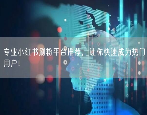 专业小红书刷粉平台推荐，让你快速成为热门