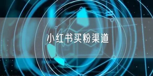 小红书买粉渠道