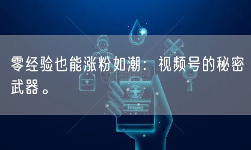 零经验也能涨粉如潮：视频号的秘密武器。
