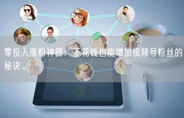 零投入涨粉神器：不花钱也能增加视频号粉丝