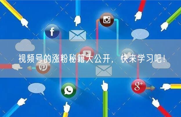视频号的涨粉秘籍大公开，快来学习吧！