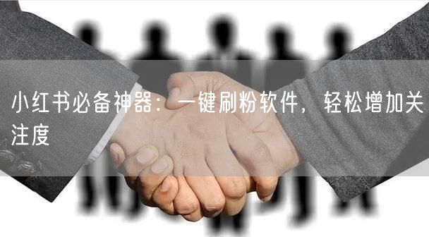 小红书必备神器：一键刷粉软件，轻松增加关