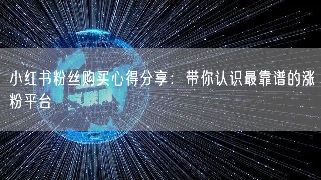 小红书粉丝购买心得分享：带你认识最靠谱的