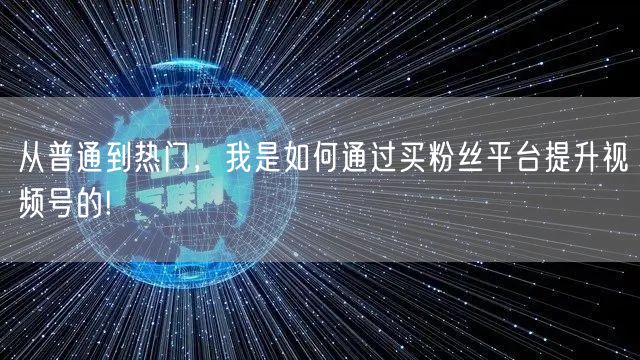 从普通到热门，我是如何通过买粉丝平台提升