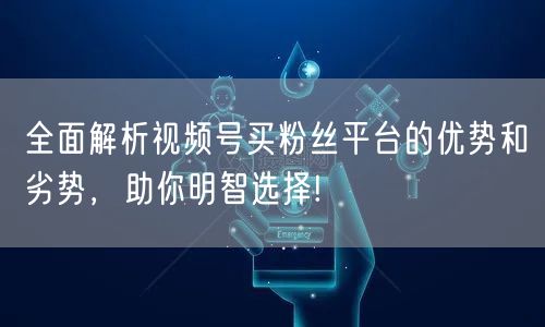 全面解析视频号买粉丝平台的优势和劣势，助