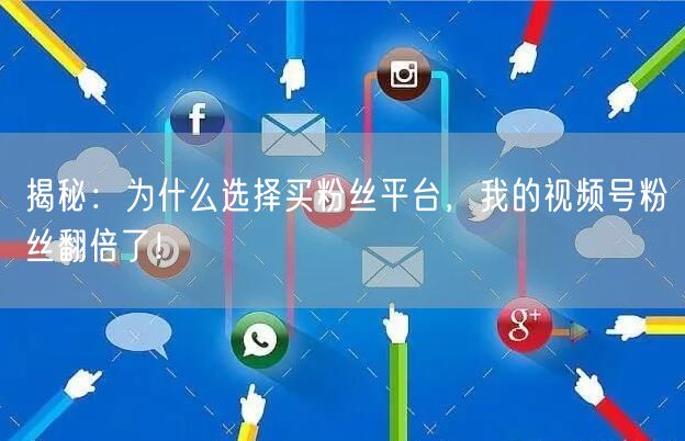 揭秘：为什么选择买粉丝平台，我的视频号粉