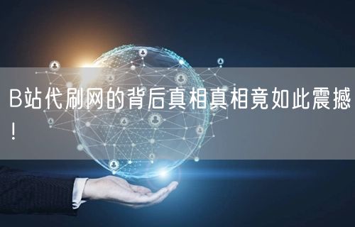 B站代刷网的背后真相真相竟如此震撼！