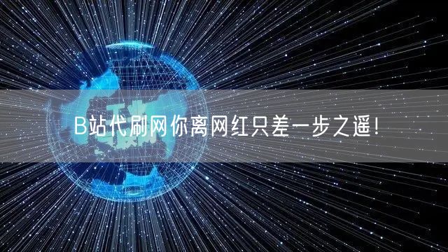 B站代刷网你离网红只差一步之遥！