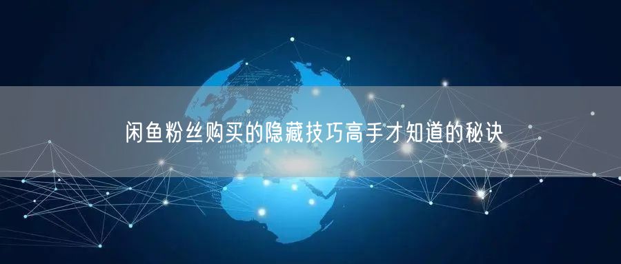 闲鱼粉丝购买的隐藏技巧高手才知道的秘诀