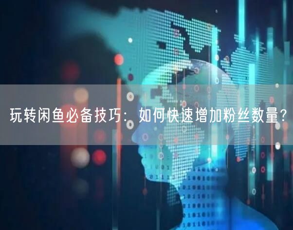玩转闲鱼必备技巧：如何快速增加粉丝数量？