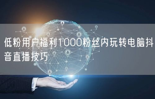 低粉用户福利1000粉丝内玩转电脑抖音直