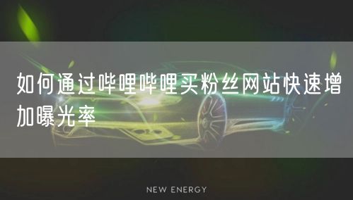如何通过哔哩哔哩买粉丝网站快速增加曝光率