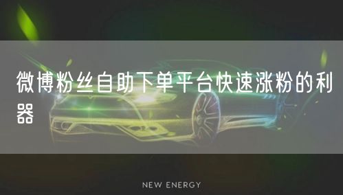 微博粉丝自助下单平台快速涨粉的利器
