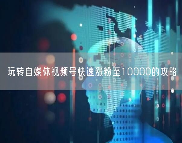 玩转自媒体视频号快速涨粉至10000的攻