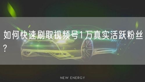 如何快速刷取视频号1万真实活跃粉丝?
