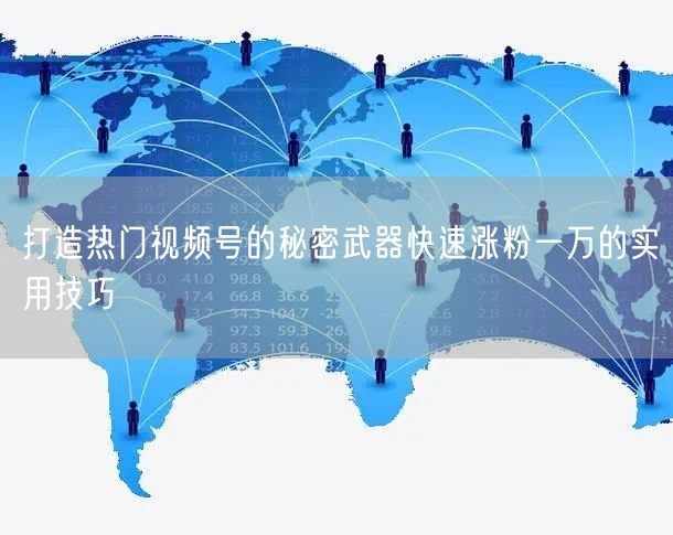 打造热门视频号的秘密武器快速涨粉一万的实