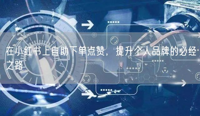 在小红书上自助下单点赞，提升个人品牌的必