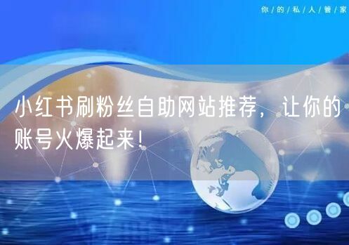 小红书刷粉丝自助网站推荐，让你的账号火爆