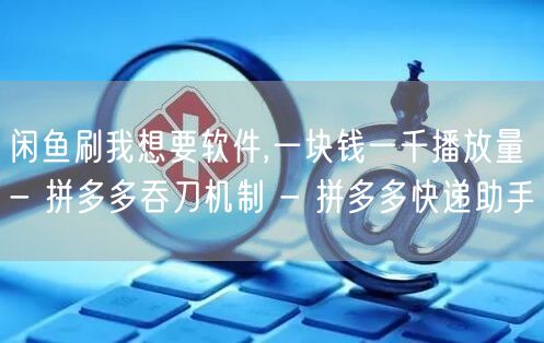 闲鱼刷我想要软件,一块钱一千播放量 - 